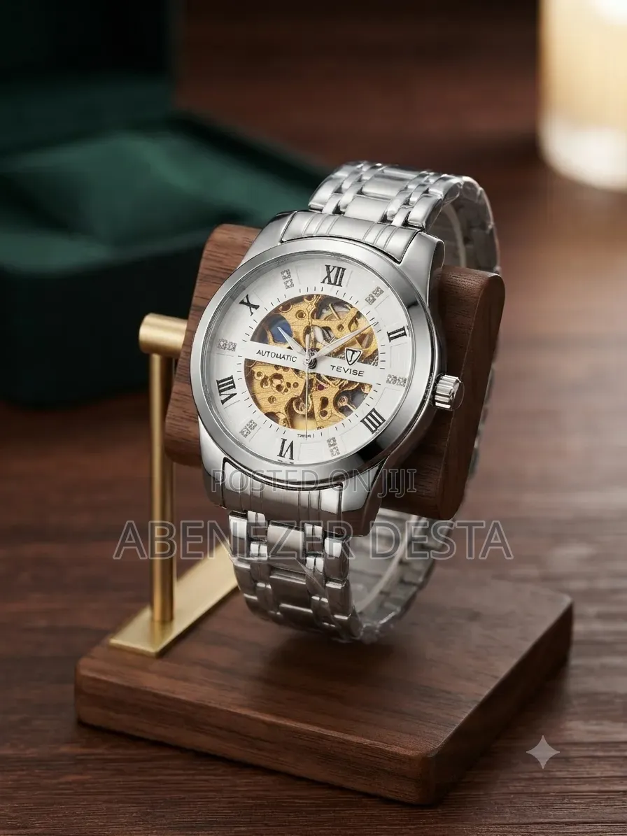 Tevise Watch Features Silver Stainless Steel Band and a Skeleton Dial