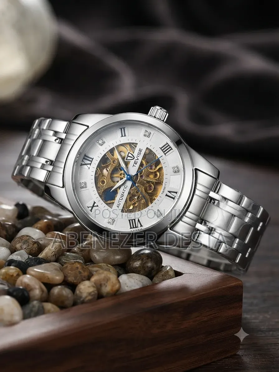 Tevise Watch Features Silver Stainless Steel Band and a Skeleton Dial