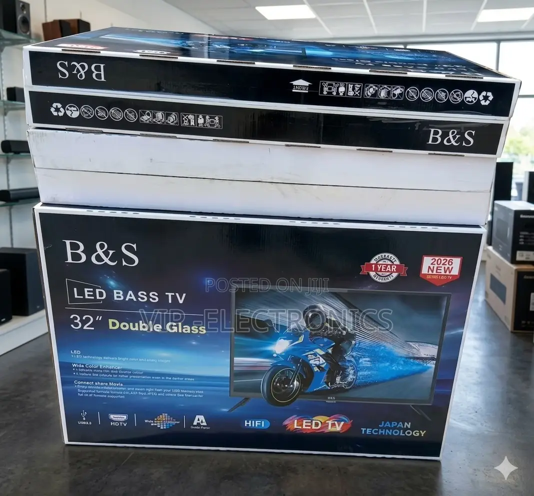 B S 32 Inch TV Double Glass LED Bass TV – High-Definition