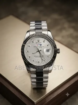 Rolex Day-Date Style Timepiece Featuring a Silver-Colored Dial