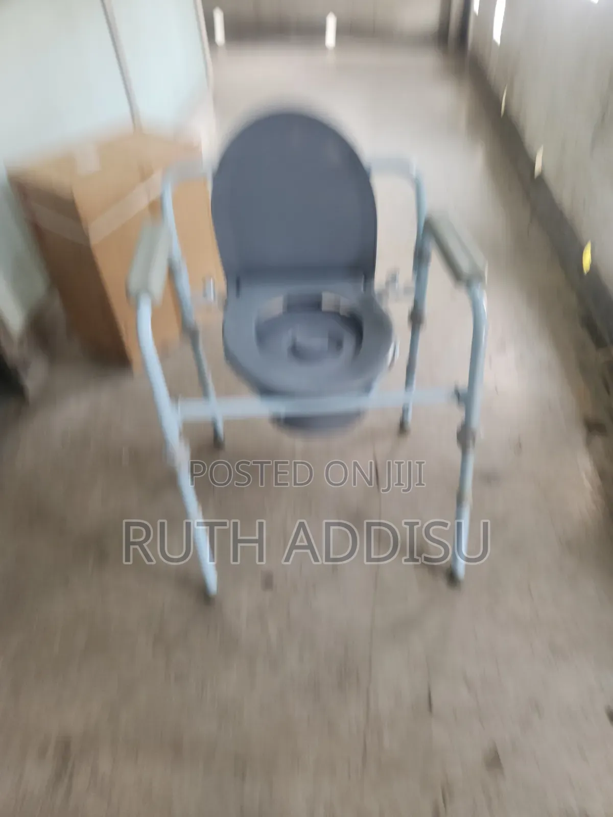 MedaCure Adjustable Bedside Commode Chair – Steel Frame Drop Arm