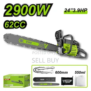 ቪዶ (VIDO) 24" ፕሮፌሽናል የቤንዚን የዛፍ መቁረጫ ማሽን (Chainsaw 62cc / 3.9HP)