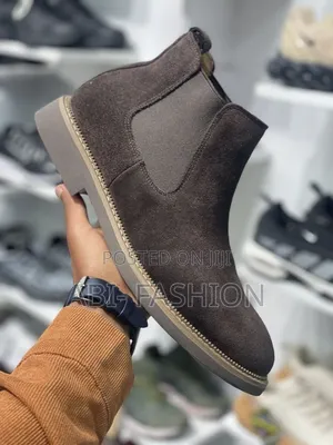 Mens Chelsea Boots Suede #Color Dark Brown