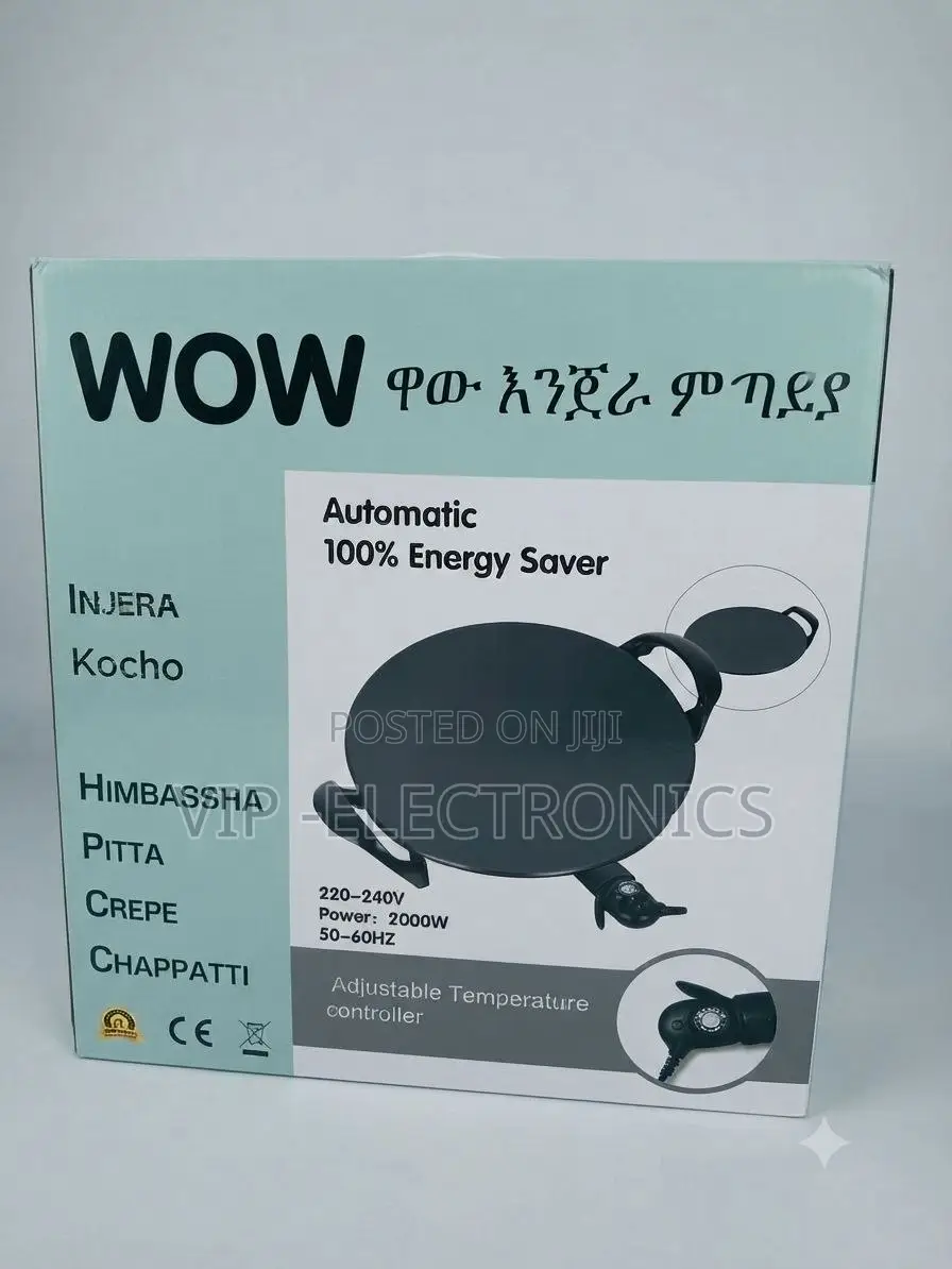 WOW Injera Maker End Enjera Metad– 2000W Automatic Non-Stick Griddle