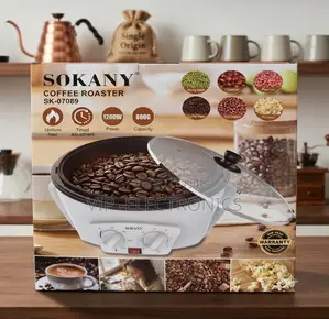 SOKANY Coffee Roaster – 1200W Electric Coffee Bean, Popcorn Roaster