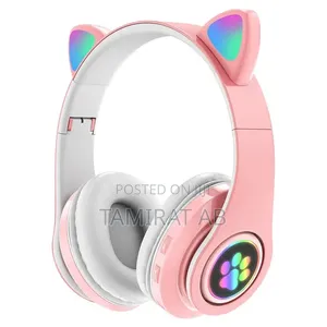 Cats Wireless Headphone With RGB Led Light, Microphone Tf Card Slot