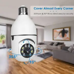 360° Panoramic Light Bulb Cam Night Vision Motion Auto-Tracking