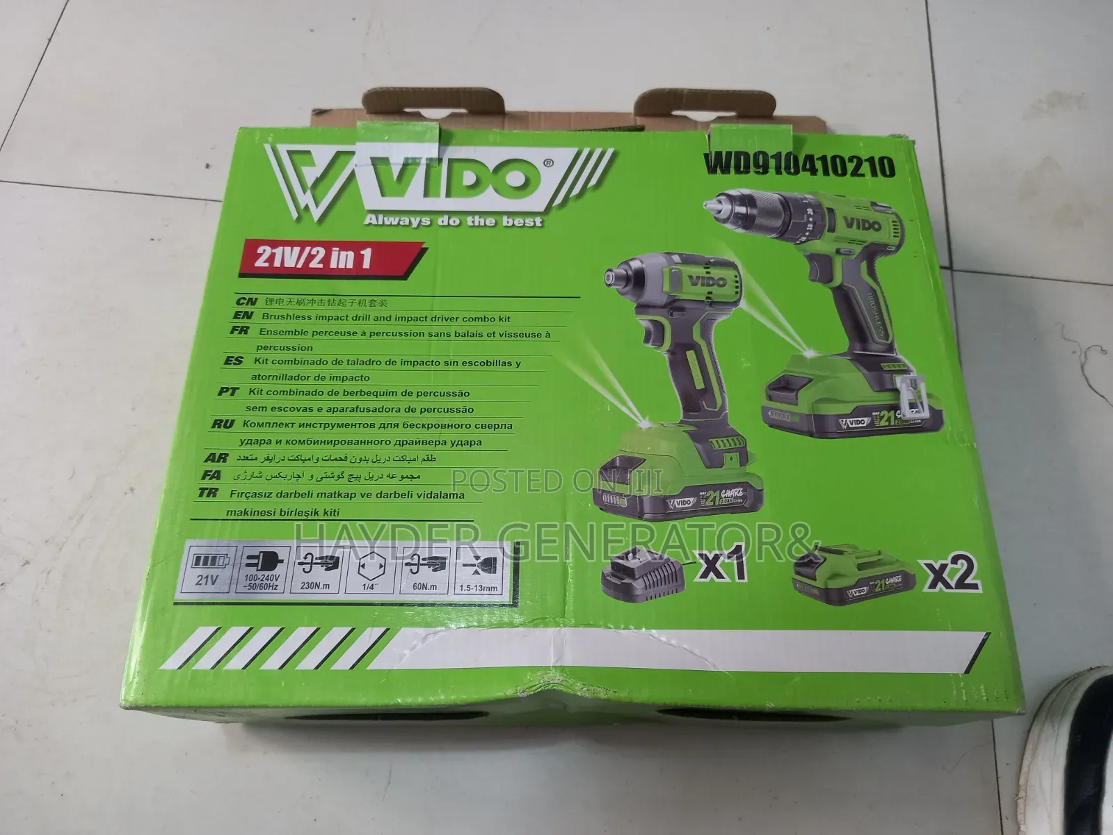 Vido Impact Derill and Impact Driver 21v