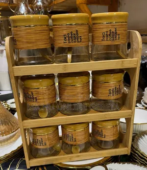 9 በ 1 የሆነ የቅመማ ቅመም ማስቀመጫ 9Pcs Glass Storage Jar Set/ Free Delivery