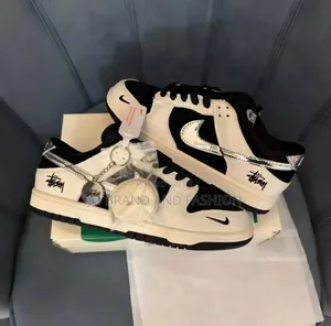 Nike #Dunk SB #Low X #Stussy "Black X White" Unisex Shoes