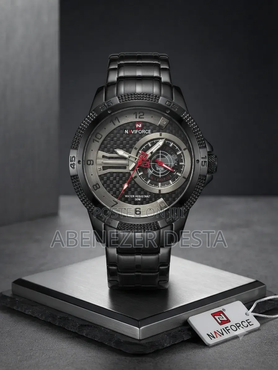 Naviforce Men's Watch (NF9206-B-B), Featuring a Black Stainless Steel