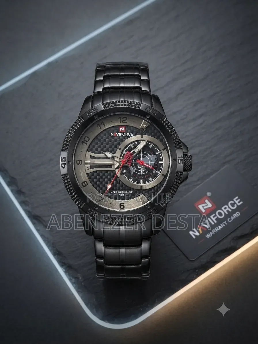 Naviforce Men's Watch (NF9206-B-B), Featuring a Black Stainless Steel