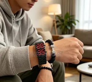 Men's Stainless Steel Band LED Electronic Watch, Suitable Decoration
