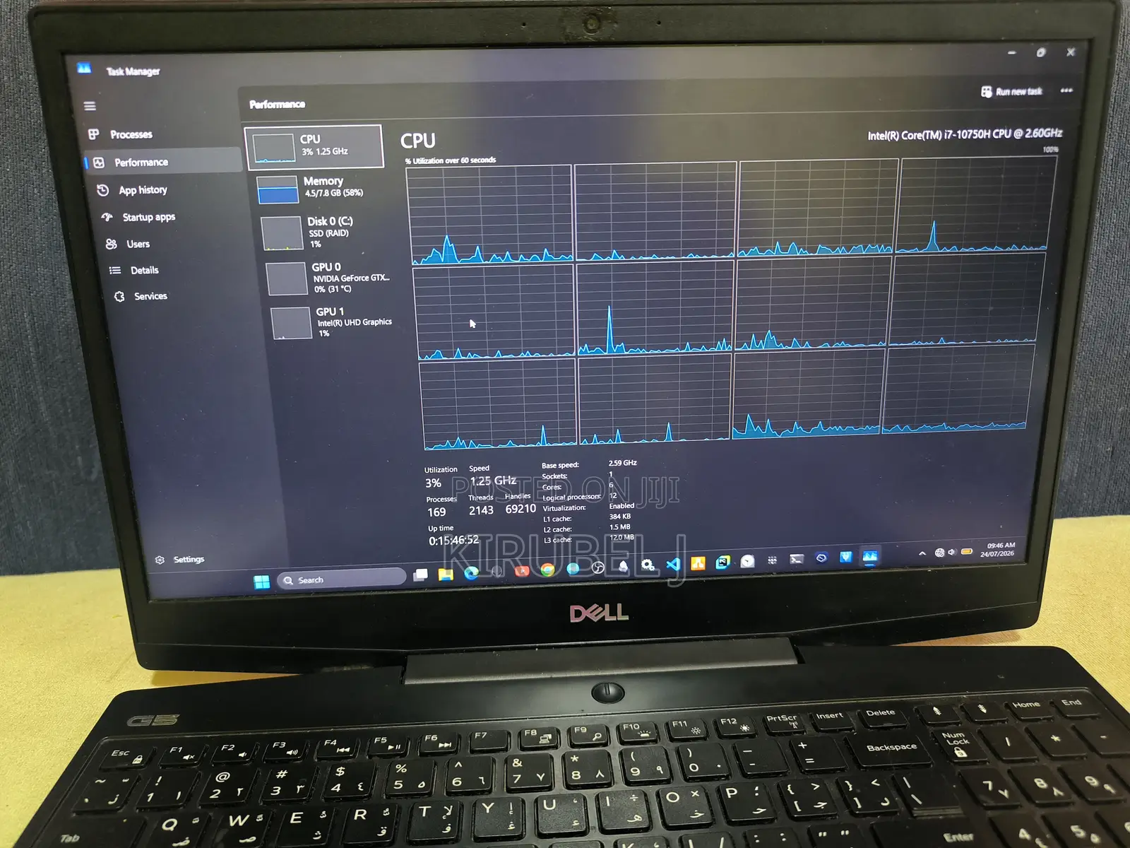 Laptop Dell G5 8GB Intel Core i7 HDD+SSD 512GB