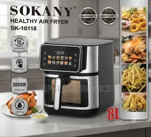 SOKANY Healthy Air Fryer – 8L Digital Touch 2000W, Oil-Free Cooking