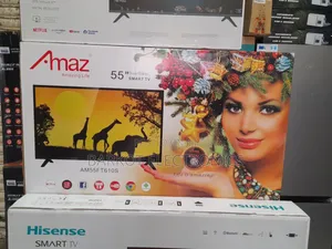 Amaz Smart Led TV 55 Inch Andraid Doubel Gelass Hifi Speaker 2026