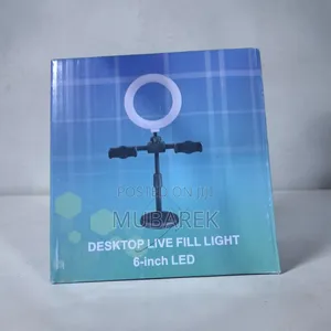 Desktop FillLight With Dual Smartphone Clips Adjustable Tabletop Stand