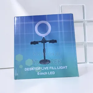 Desktop Live Stream Fill Light Kit – 6" LED Ring Dual Phone Mount