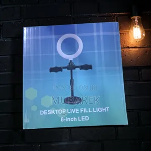 6-Inch Portable Desktop Ring Light With Dual Mobile Phone Holders