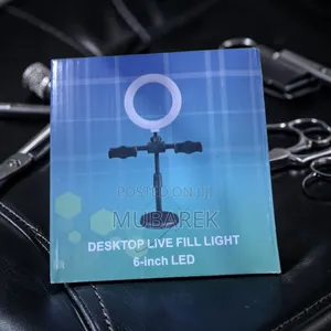 Compact 6-Inch LED Desktop Ring Light Stand for Streaming Vlogging