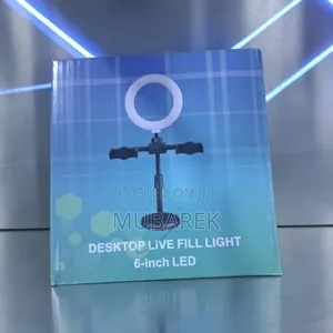 Desk Ring Light for Content Creators – 6" LED With Dual Phone Mounts