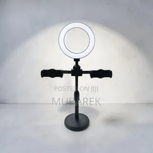 Dual Smartphone Desktop Ring Light Stand for Vlogging Live Sales