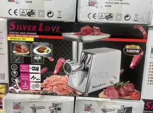 Silver Love Electric Meat Grinder. Powered by a 1000W Motor