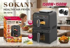 Sokany Air Fryer Dual Basket 13 Liter – Smart Oil-Free Cooking