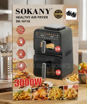 Sokany Air Fryer Dual Basket 13L – Cook Two Meals at Once With Healthy