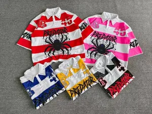 Graphic Striped Polo T-Shirt