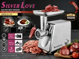 Silver Love Electric Meat Grinder – 1000W Cast Iron Meat Mincer With