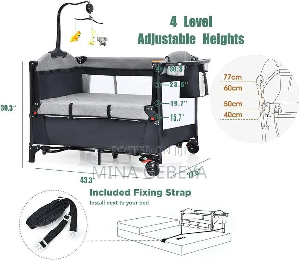 5in1 Deluxe Baby Bed Side Crib