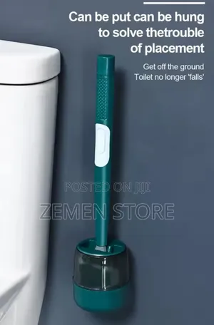 Wall-Mounted Soap Dispensing Silicone Toilet Brush Set – Flexible TPR