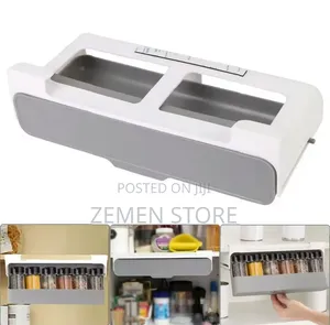 Under-Shelf Pull-Out Spice Rack Organizer With 6 Jars
