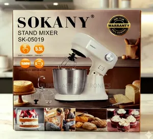 SOKANY Stand Mixer – 5.5L Stainless Steel Bowl, 1500W Electric