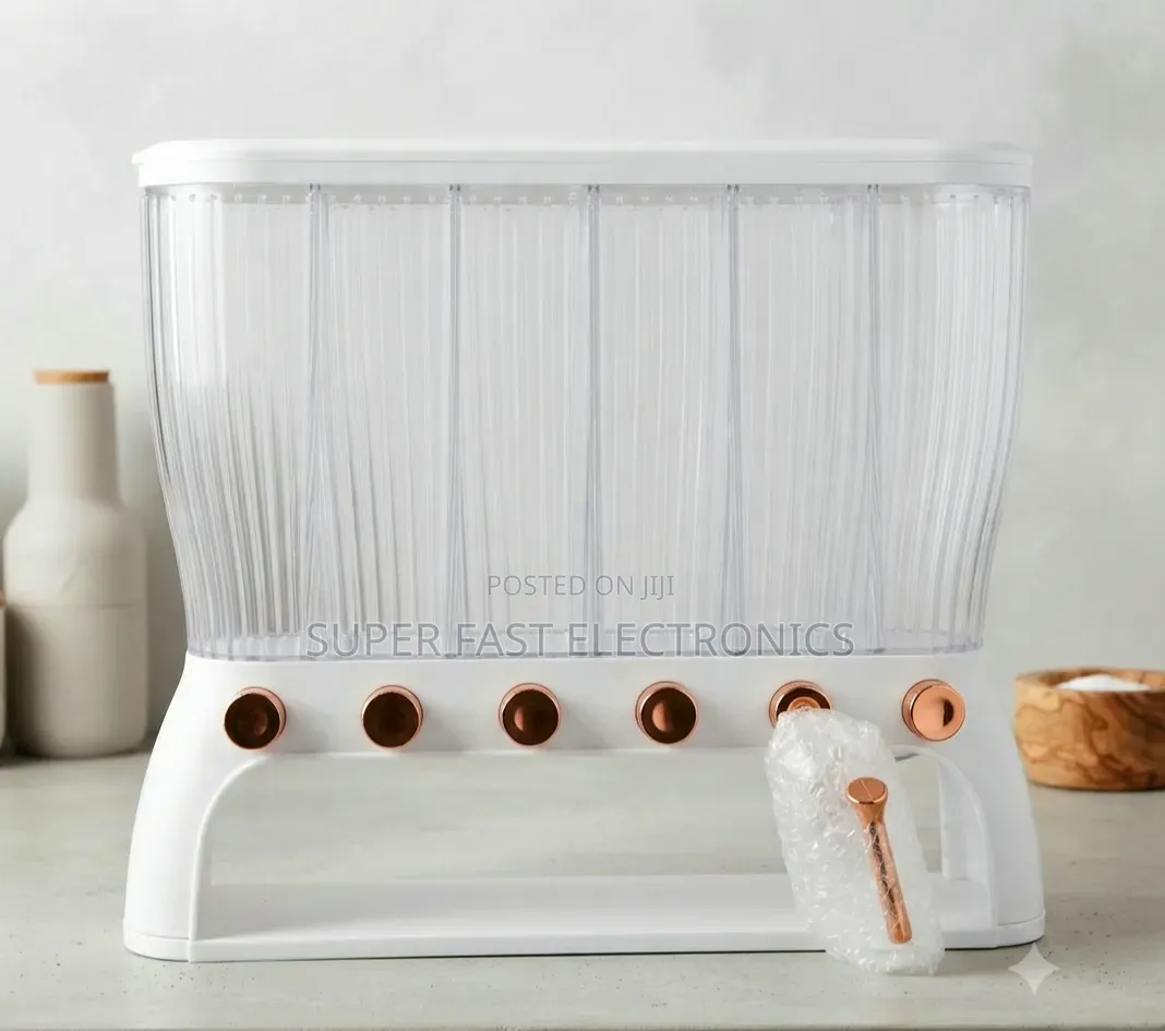 6-Compartment Cereal Dry Food Dispenser– Wall-Mount Kitchen Storage