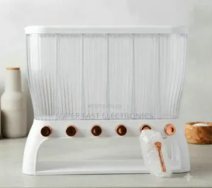 6-Compartment Cereal Dry Food Dispenser– Wall-Mount Kitchen Storage