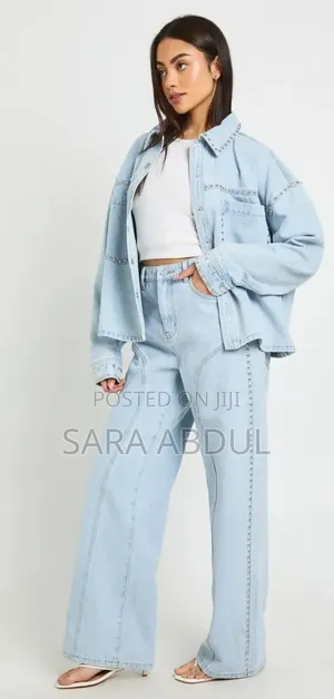 Plus Size Womens Denim Matching Set Size XL