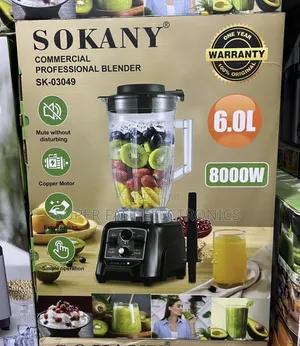 SOKANY Commercial Blender – 6.0L Heavy-8000w High-Speed Food Processor