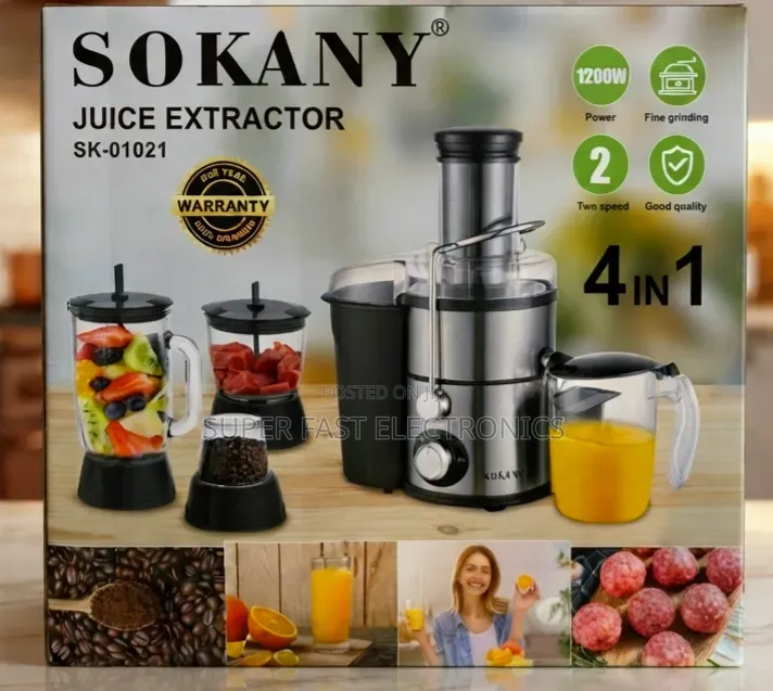 SOKANY Juice Extractor. Powered by a 1200W High-Performance Motor