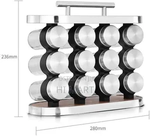 16pcs Kitchen Spice Storage Rack