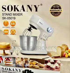 SOKANY Stand Mixer 1500W 5.5L– Multi-Function Kitchen Food Mixer