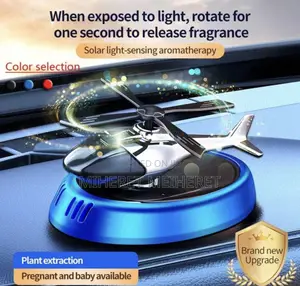 Solar Powered Rotating Airplane Car Fragrance Diffuser, High-End Car