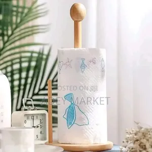 .Bamboo Paper Towel and Tissue Stand