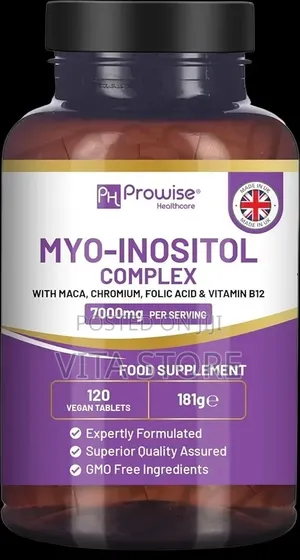 Myo-Inositol Comple 120 Vegan Black Maca Root, Chromium, Folic Acid,