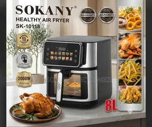 ​Sokany8L Digital AirFryer SKW With Glass Viewing Window
