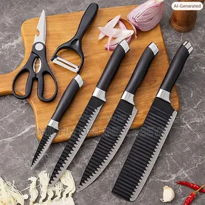 High Quality Non Stick ቶሎ የማይደነዝዙ ስል 6pc Knife Set/ Free Delivery