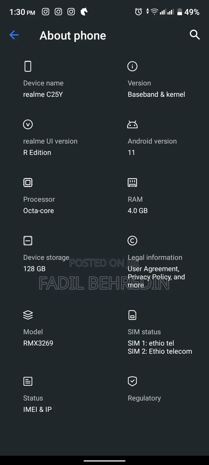Realme C25Y 128 GB Blue