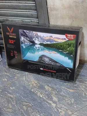 This Victory 32" TV Features a Display Showing the Scenic Moraine La
