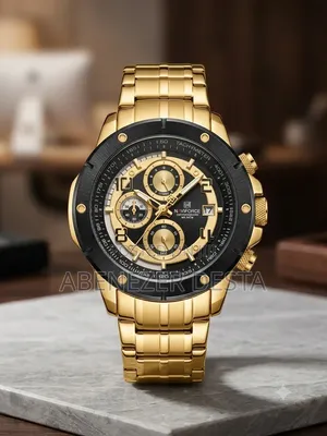 Naviforce NF8056 Wristwatch Featuring Gold-Toned Stainless Steel
